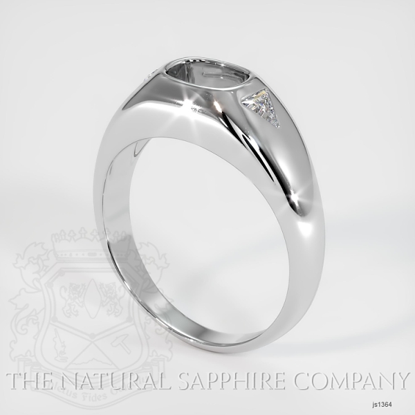 Blue Sapphire Ring - Round 0.54 Ct. - 14K White Gold